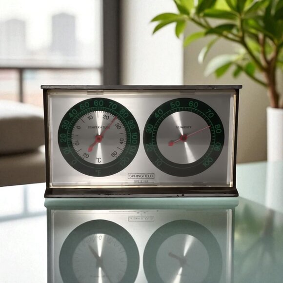 Vintage Springfield Temperature and Humidity Gauge Made in the USA - Picture 2 of 8